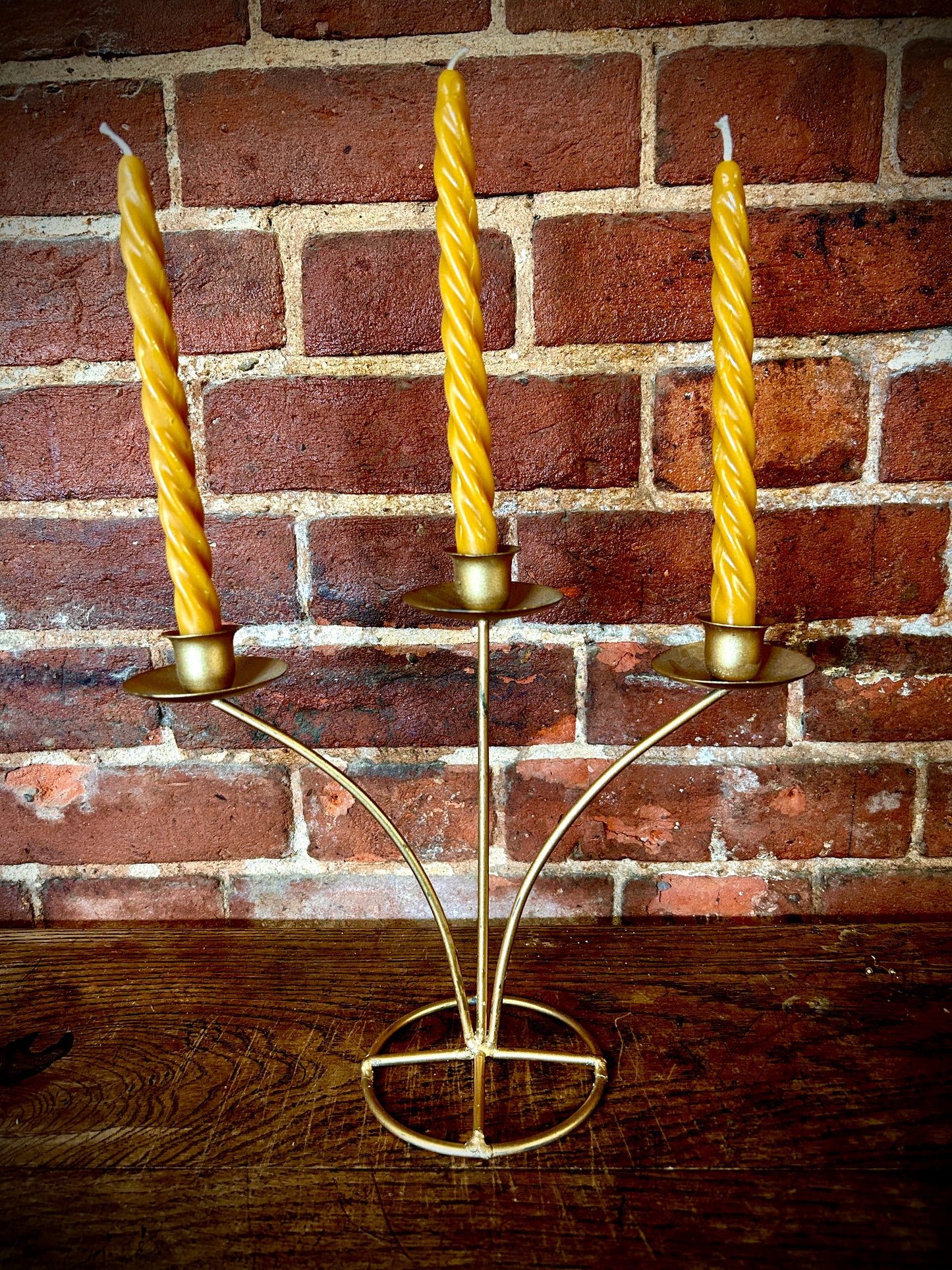 Spiral 20cm Pure Beeswax Tapered Candle