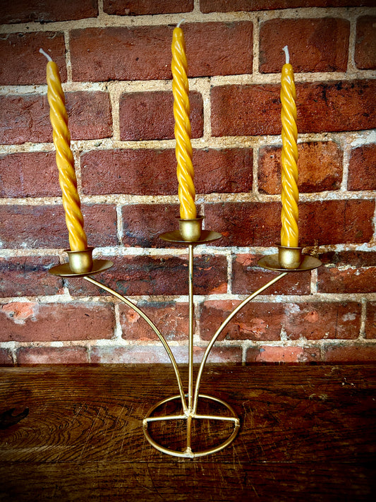 Spiral 20cm Pure Beeswax Tapered Candle